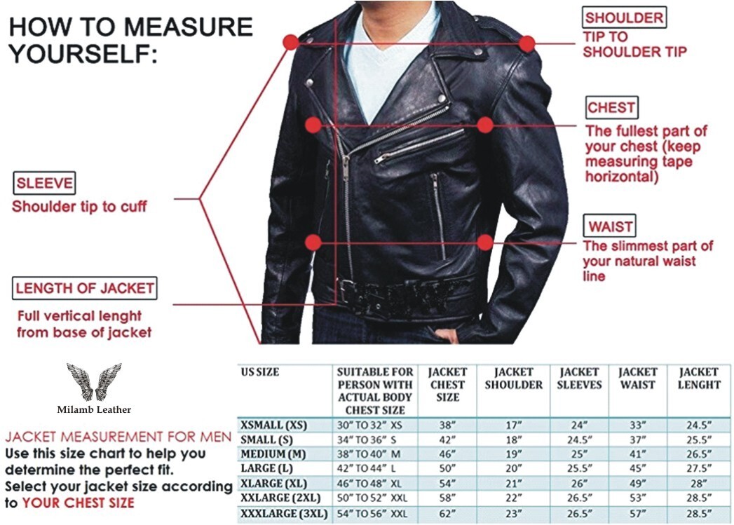 The Leather Factory Men’s SWORD Genuine Lambskin Leather Biker Jacket