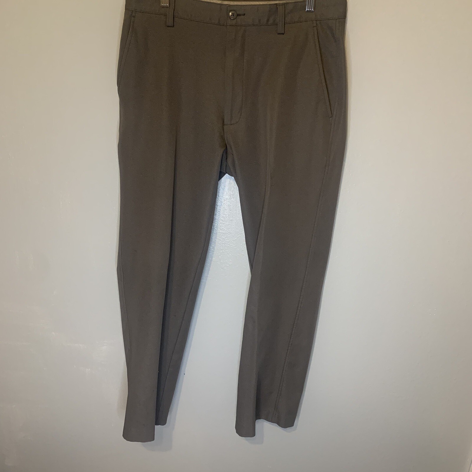 Footjoy Pants Mens 32/30 Golf Flat Front Belt Loops Brown Stretch Spandex Zip