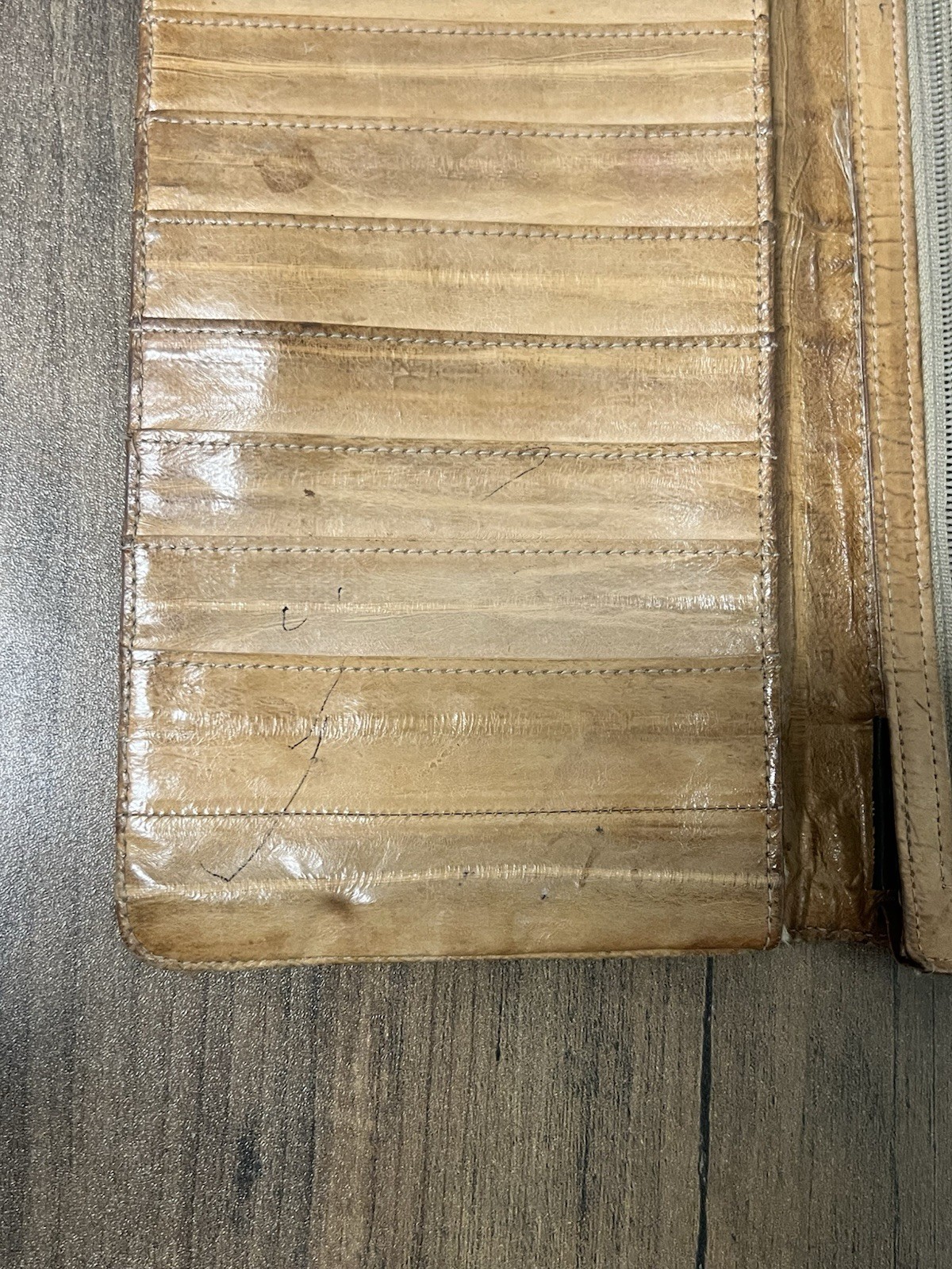 Pair of Vintage Leather Handmade Handbag & Eel Leather Wallet