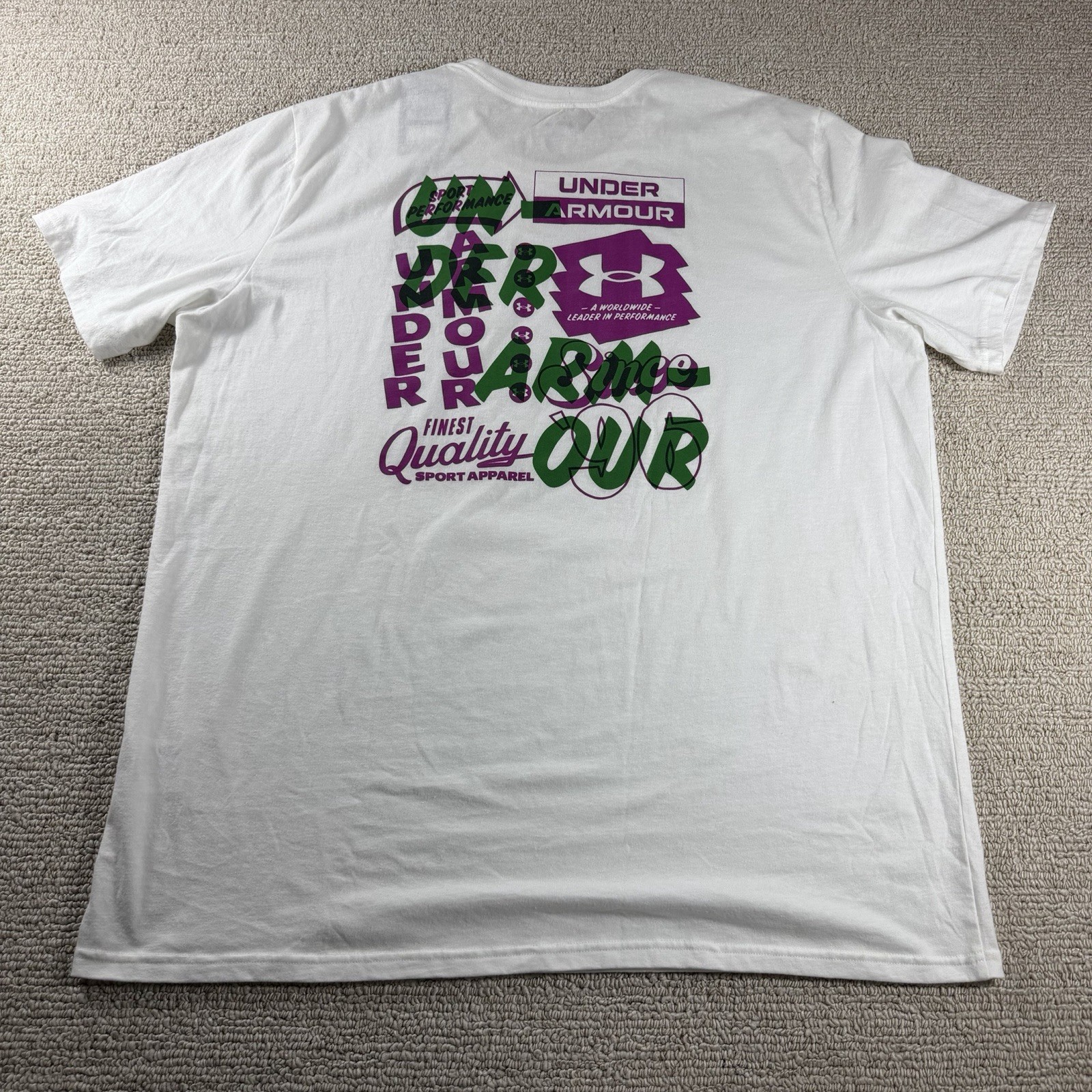 Under Armour Vintage Type Loose Fit Graphic T-Shirt White Men’s Size XXL
