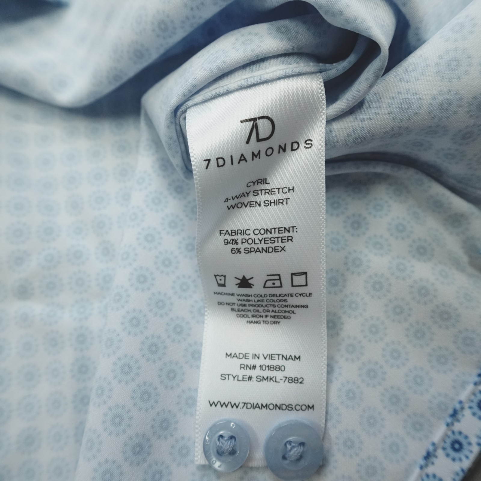 7 Diamonds Cyril 4-Way Stretch Performance Shirt Size XL Button Up Geometric