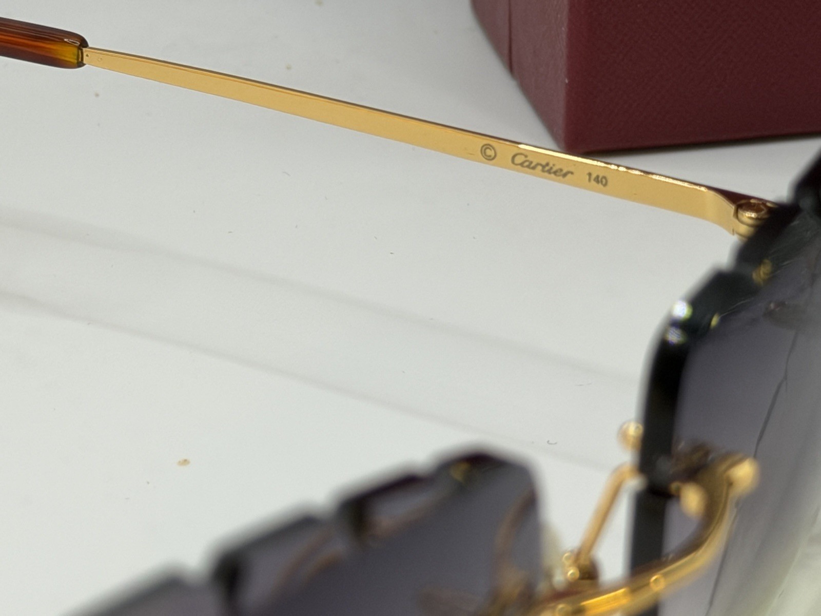Cartier Rimless BIG C Diamond Cut Gradient Gray&Yellow Men’s Sunglasses CT00920