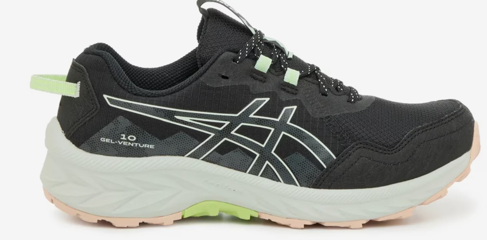 NEW (NWB) ASICS Gel Venture-10 in Black/Whisper Green – Womens 9.5