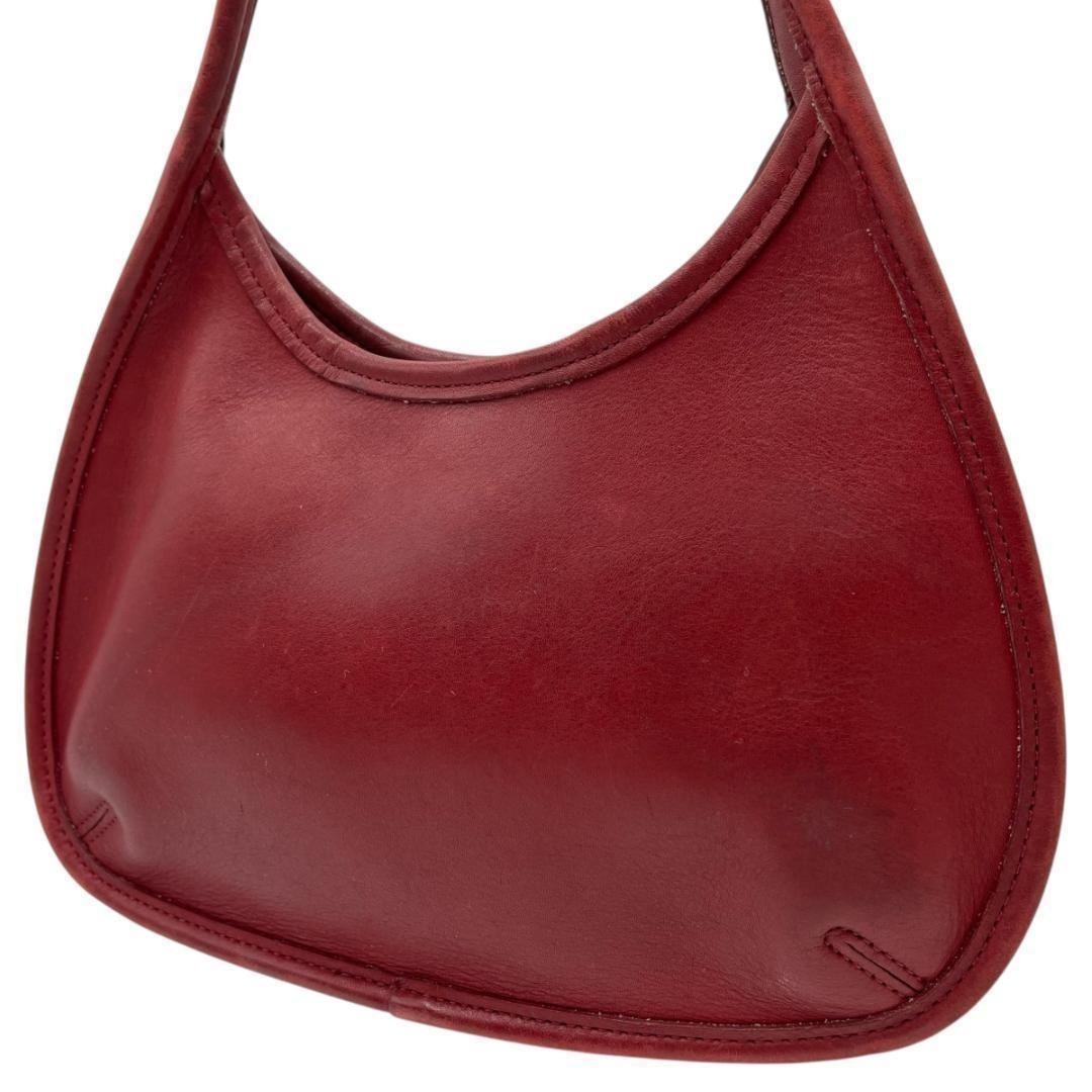 Coach Ergo Handbag Shoulder Bag 9027 Leather Red Vintage Authentic Used Japan