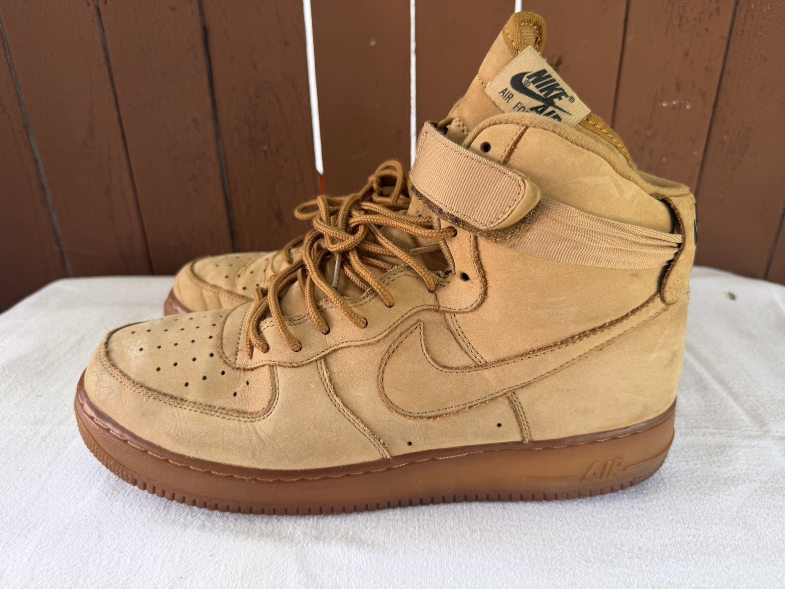 NIKE AIR FORCE 1 HIGH 07 LV8 “WHEAT 2015” FLAX SZ US 11 Sneakers 806403-200 C1