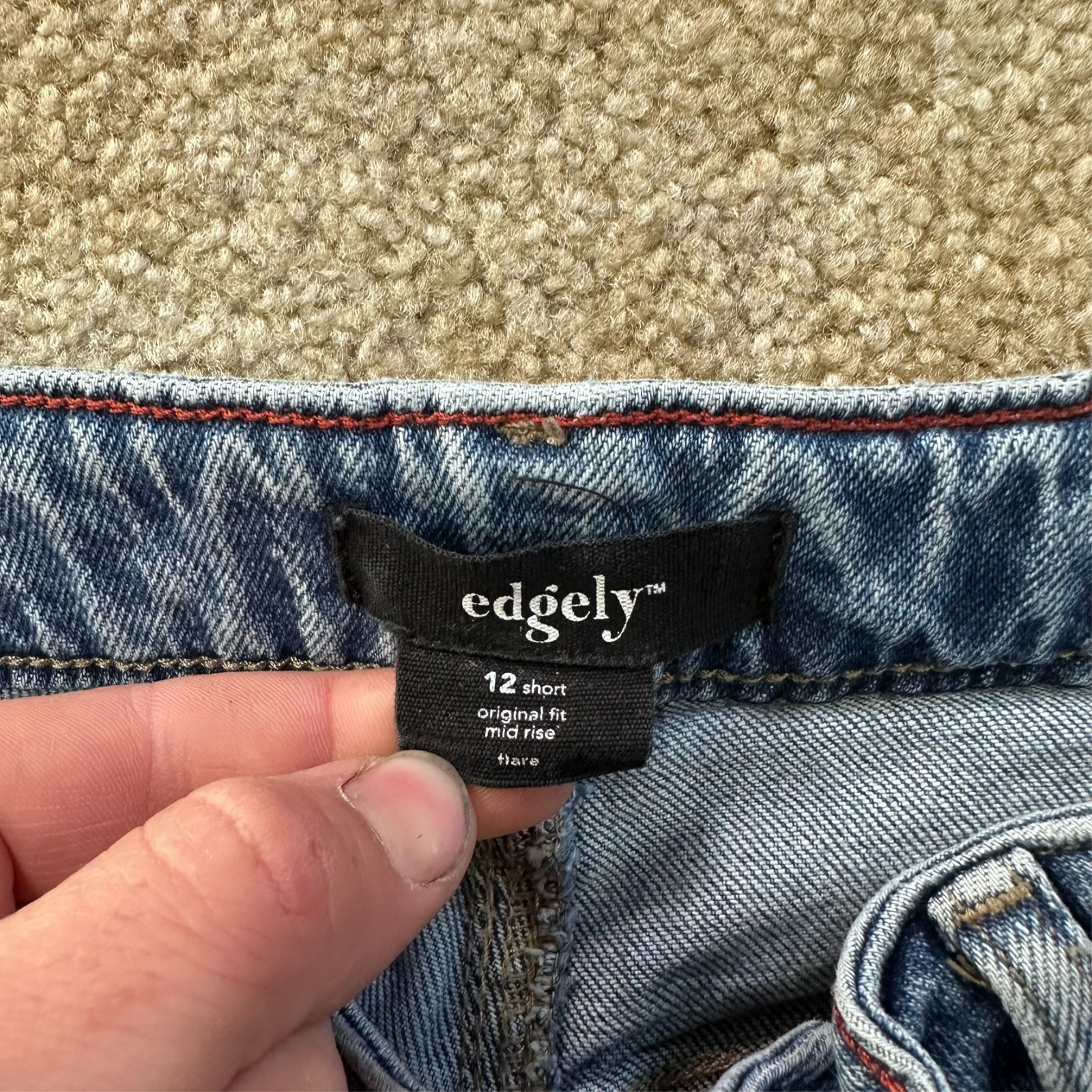 Edgely Mid Rise Flare Jeans Women’s 12s Blue Denim Stretch