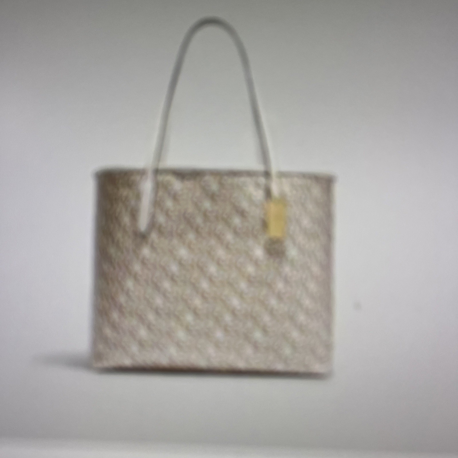NWT Coach CF342 City Tote with Monogram Print in Canvas & Leather Gold Chalk Bag