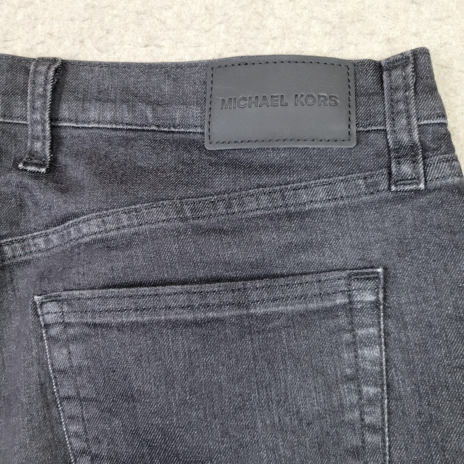 Michael Kors Parker Slim Fit Stretch Black Denim Jeans 36×30 Stretch NEW
