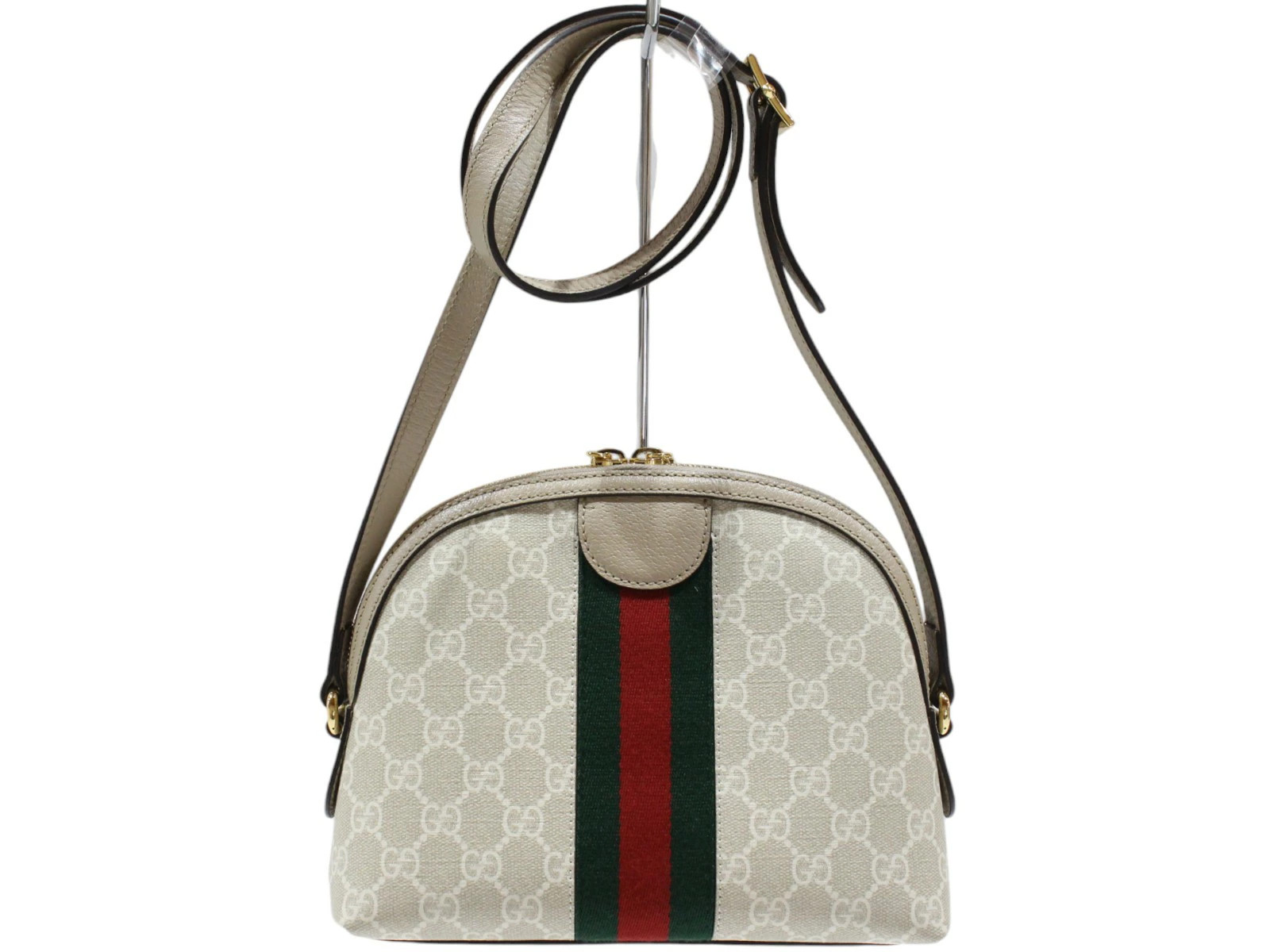 GUCCI Ophidia Small Shoulder Bag 499621 GG Supreme Canvas White Beige