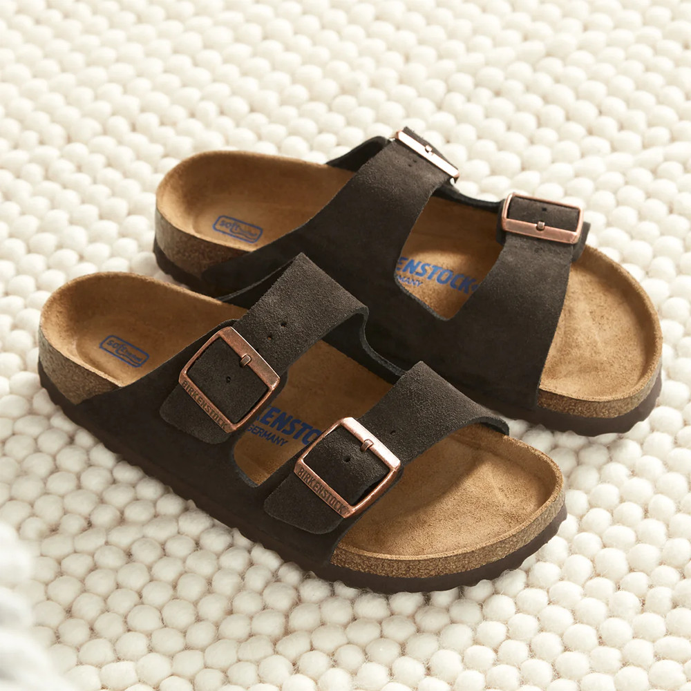 Birkenstock Arizona Mocha Soft Footbed Suede Leather Sandal Unisex Shoes