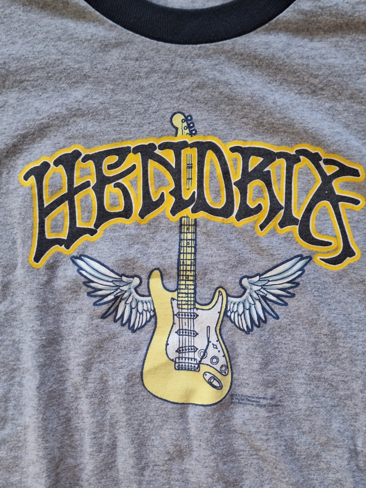 Jimi Hendrix Vintage Little Wing Guitar 2003 Ringer T Shirt Large Zion Rootwear