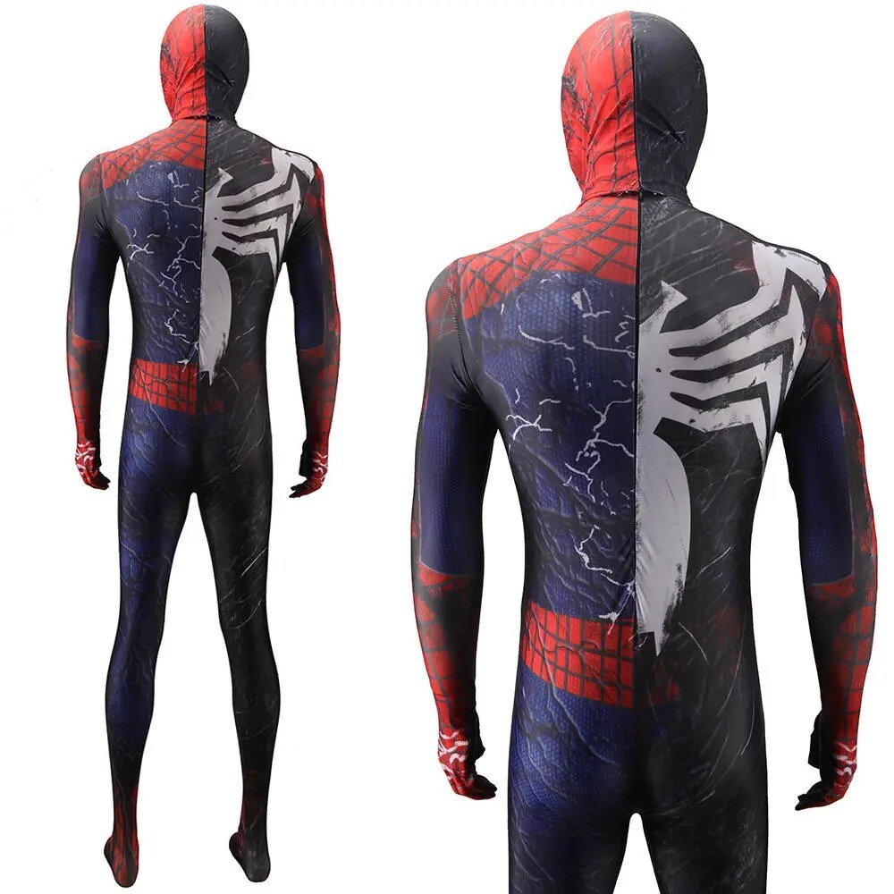 Spider-Man Venom Spiderman Jumpsuit Kids/Adult Black Symbiote Costume Cosplay