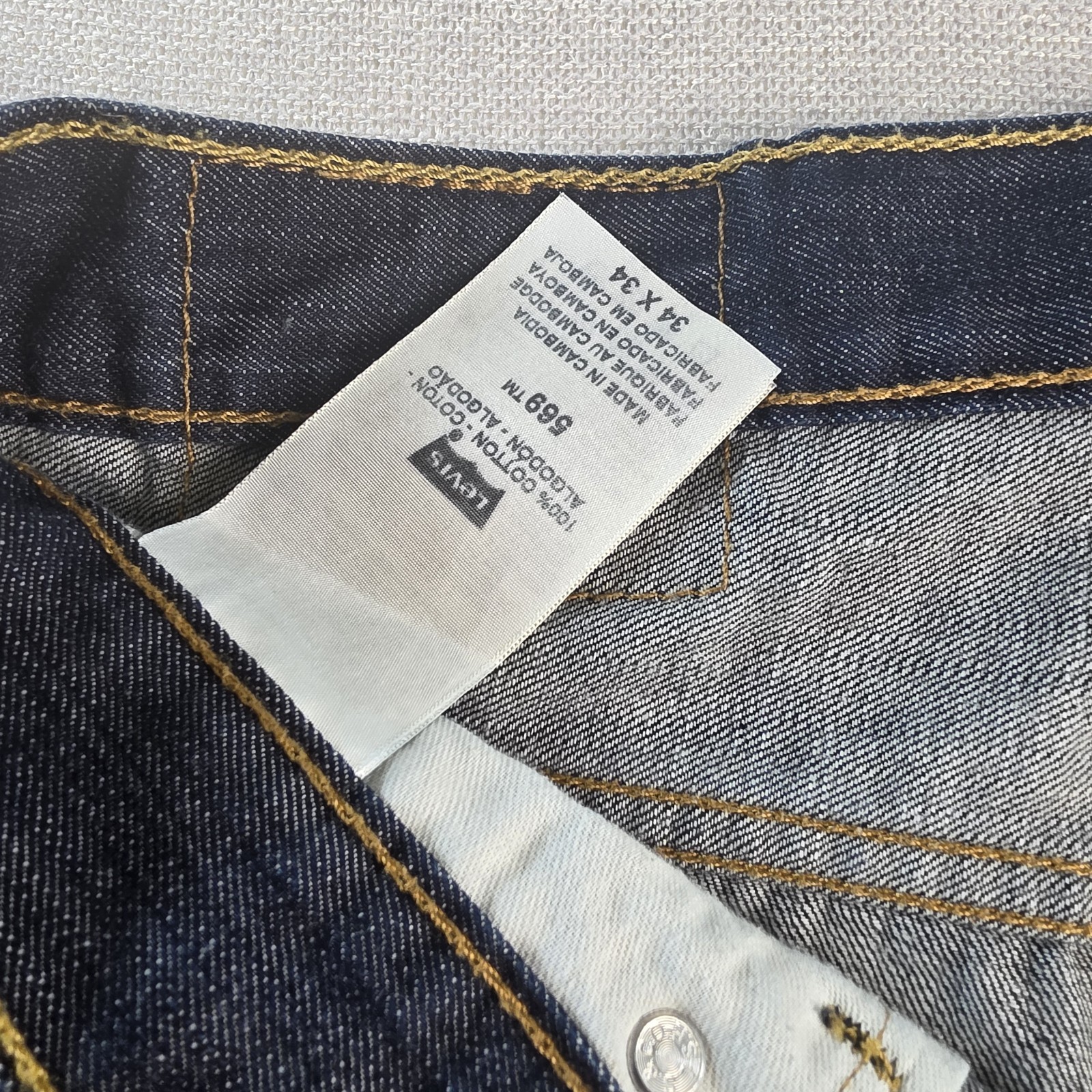 Levi’s 569 Loose Straight Men’s Jeans Dark Indigo Wash Blue Denim 34×34