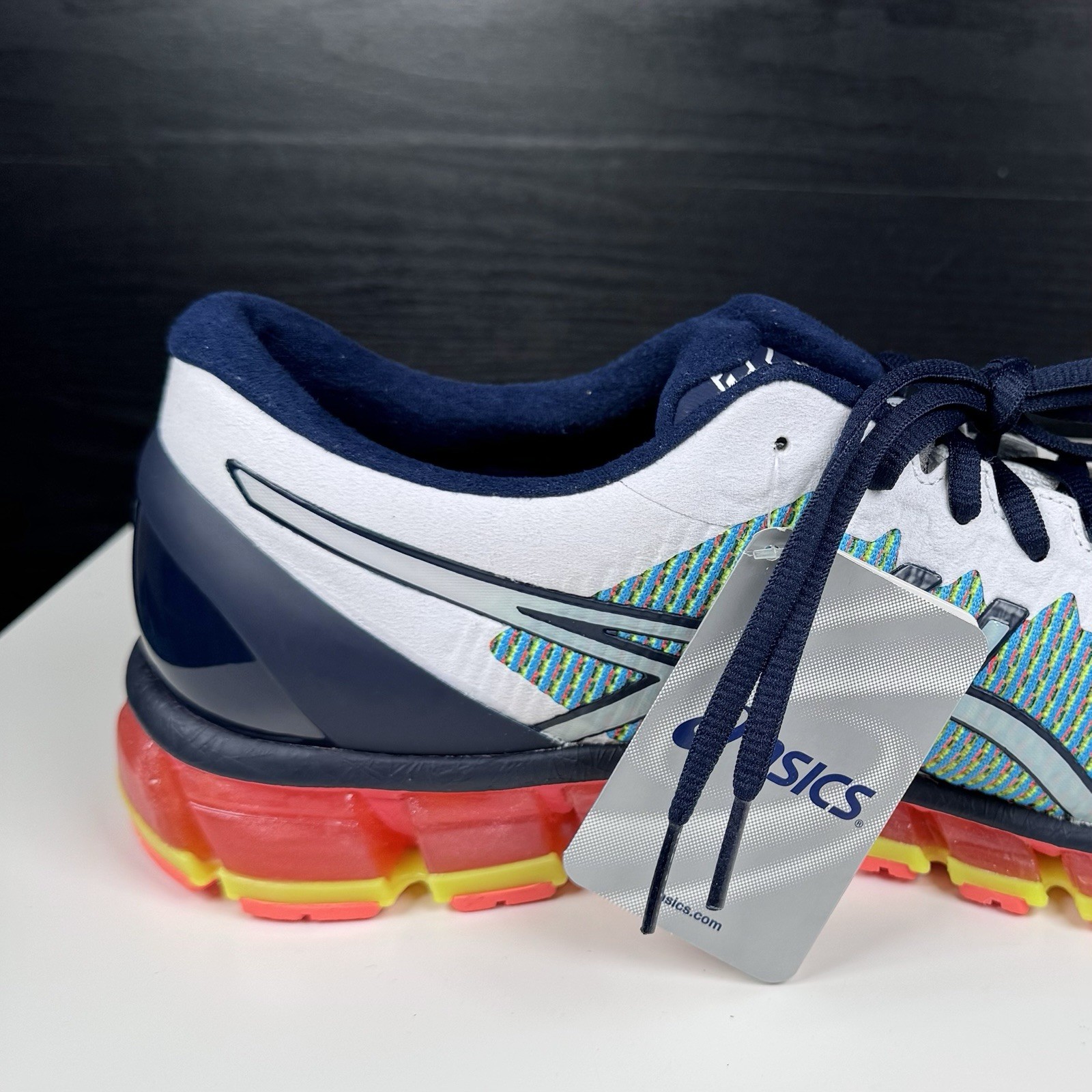 NEW Asics Gel-Quantum 360 White Navy Blue Yellow – T6G1N – Men’s 11 – Read