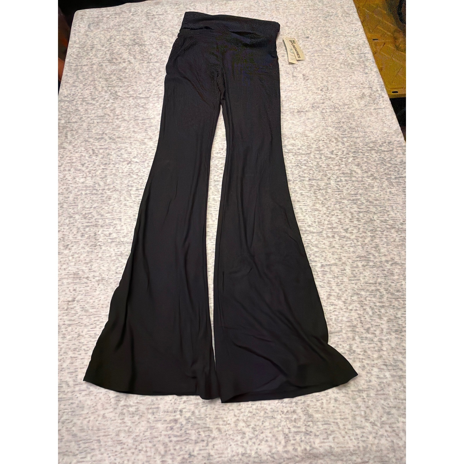 No Boundaries Black Ribbed Flare Pants XS Flared Leg Athleisure