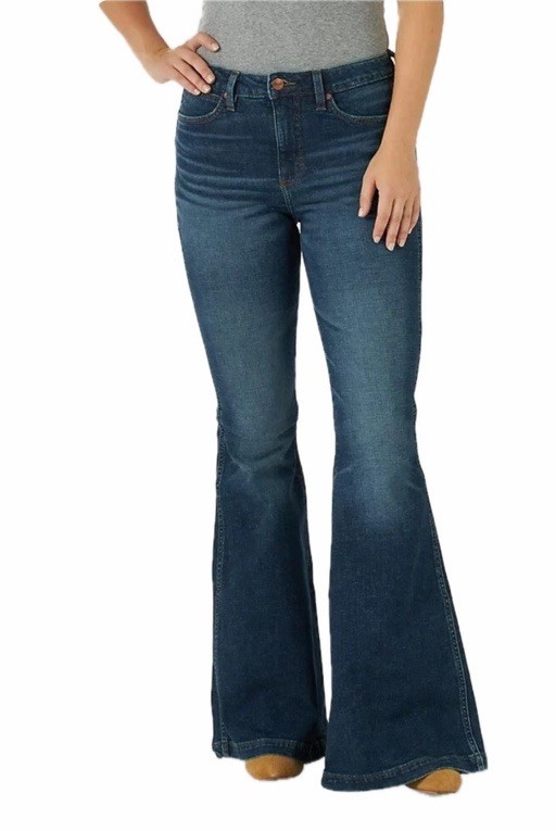 WRANGLER RETRO WOMEN 25×34 BAILEY HIGH RISE FLARE DENIM JEANS BELL BOTTOM NWT