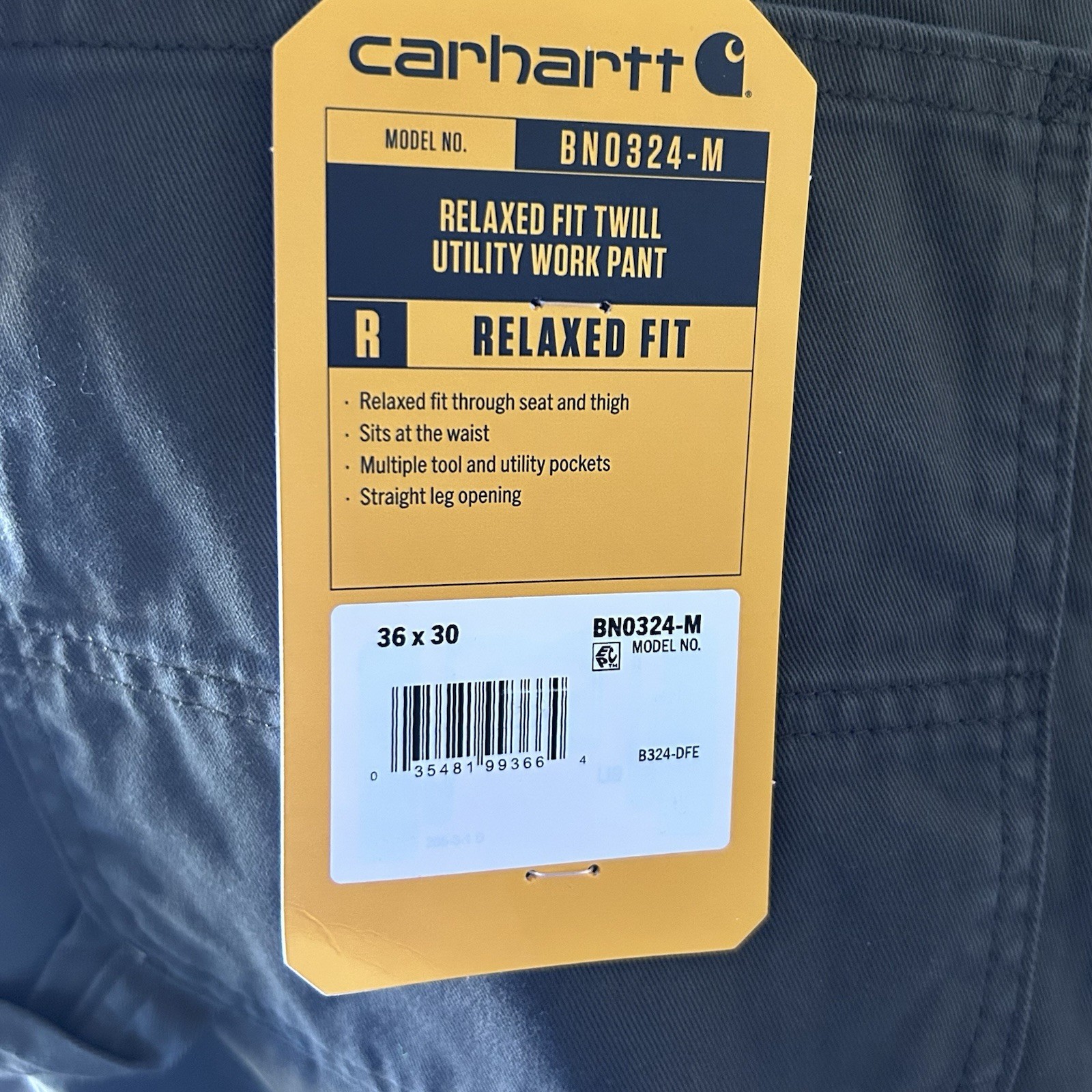 Carhartt Washed Twill Utility Work Pants Mens 35×30 Relaxed Fit Brown B324-DFE