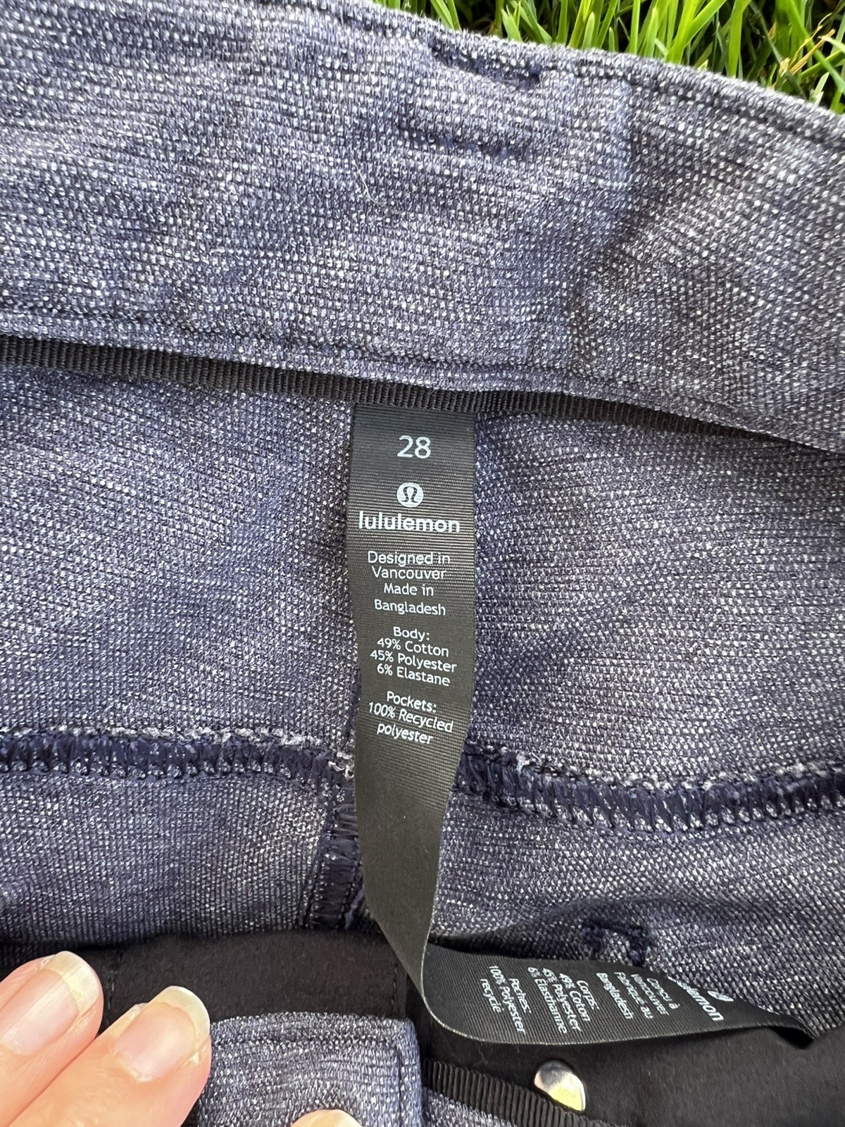 Lululemon Black ABC Pant Slim Fit 5 Pocket Mens Pants Blue 28