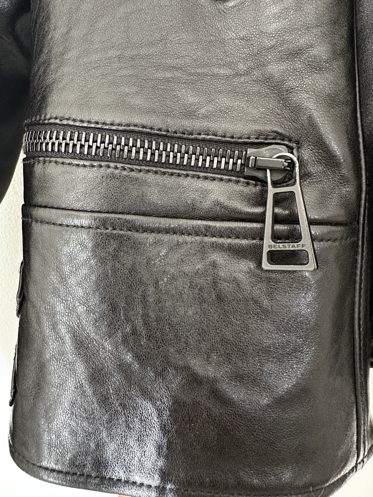 BELSTAFF BLACK LEATHER JACKET IT42 UK 10
