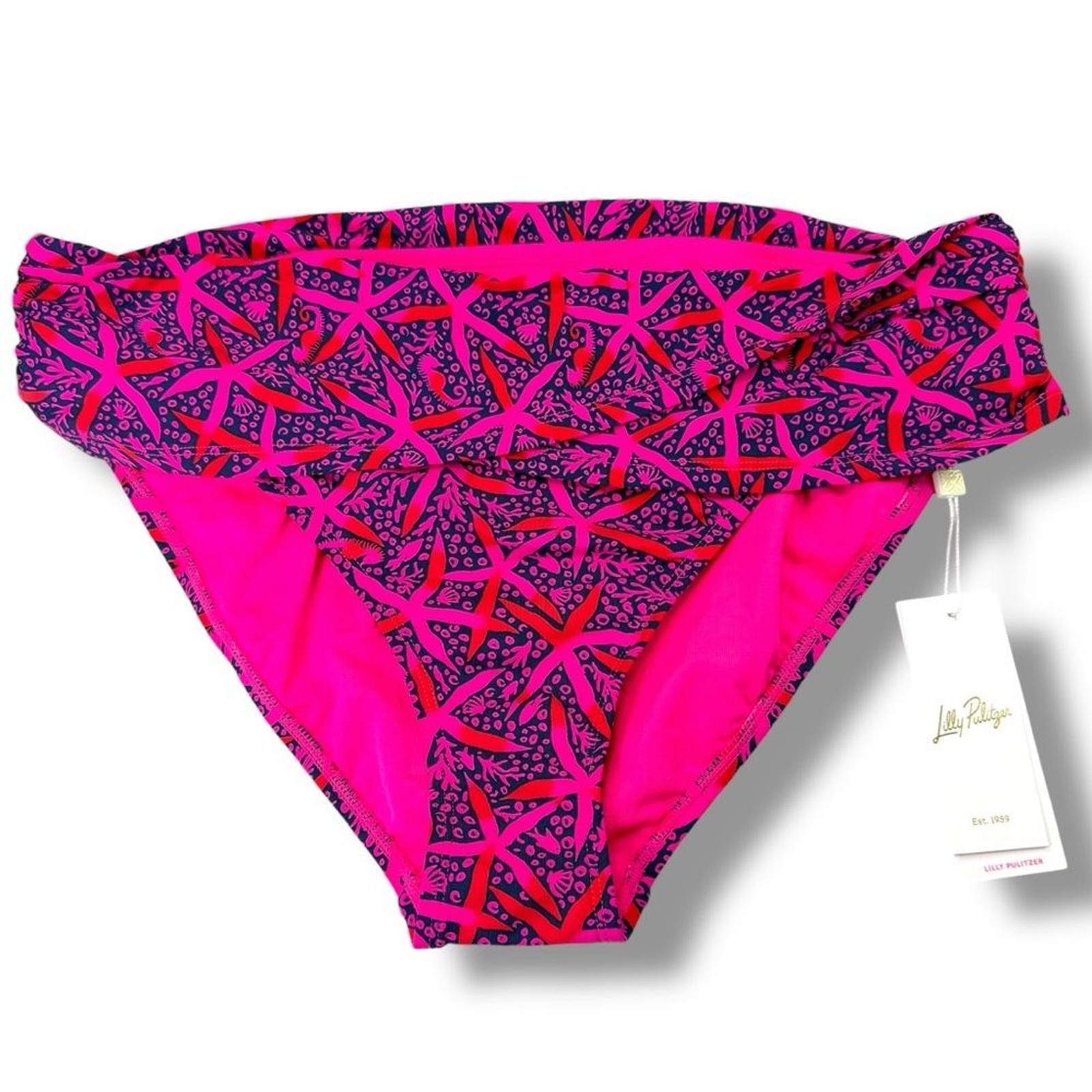 Lilly Pulitzer Lagoon Sarong Hipster Bottom “Star Searching” Pink Size 14 Beach
