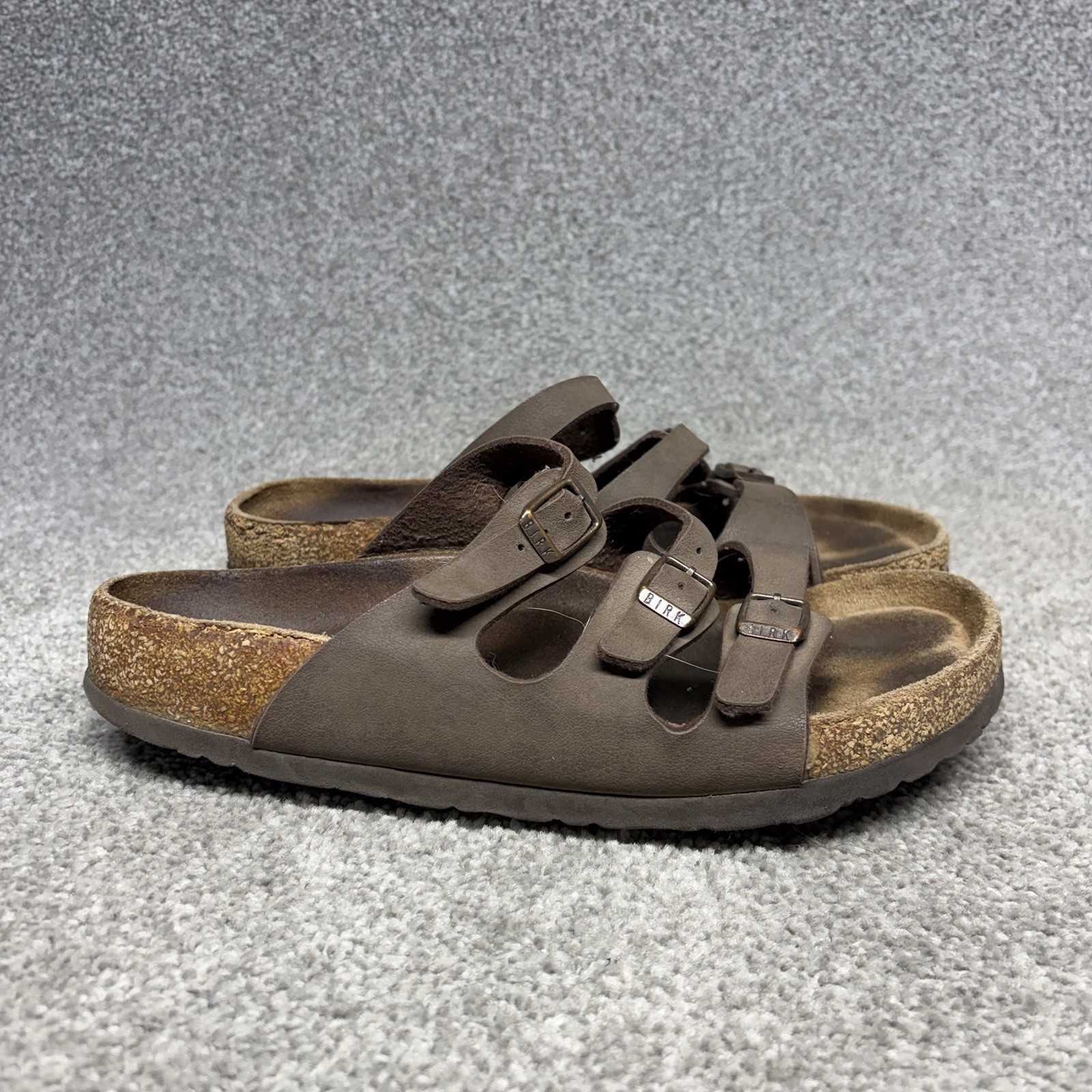 Birkenstock Florida Sandals Women 8 US 39 EU Brown Slide Strappy Soft Footbed