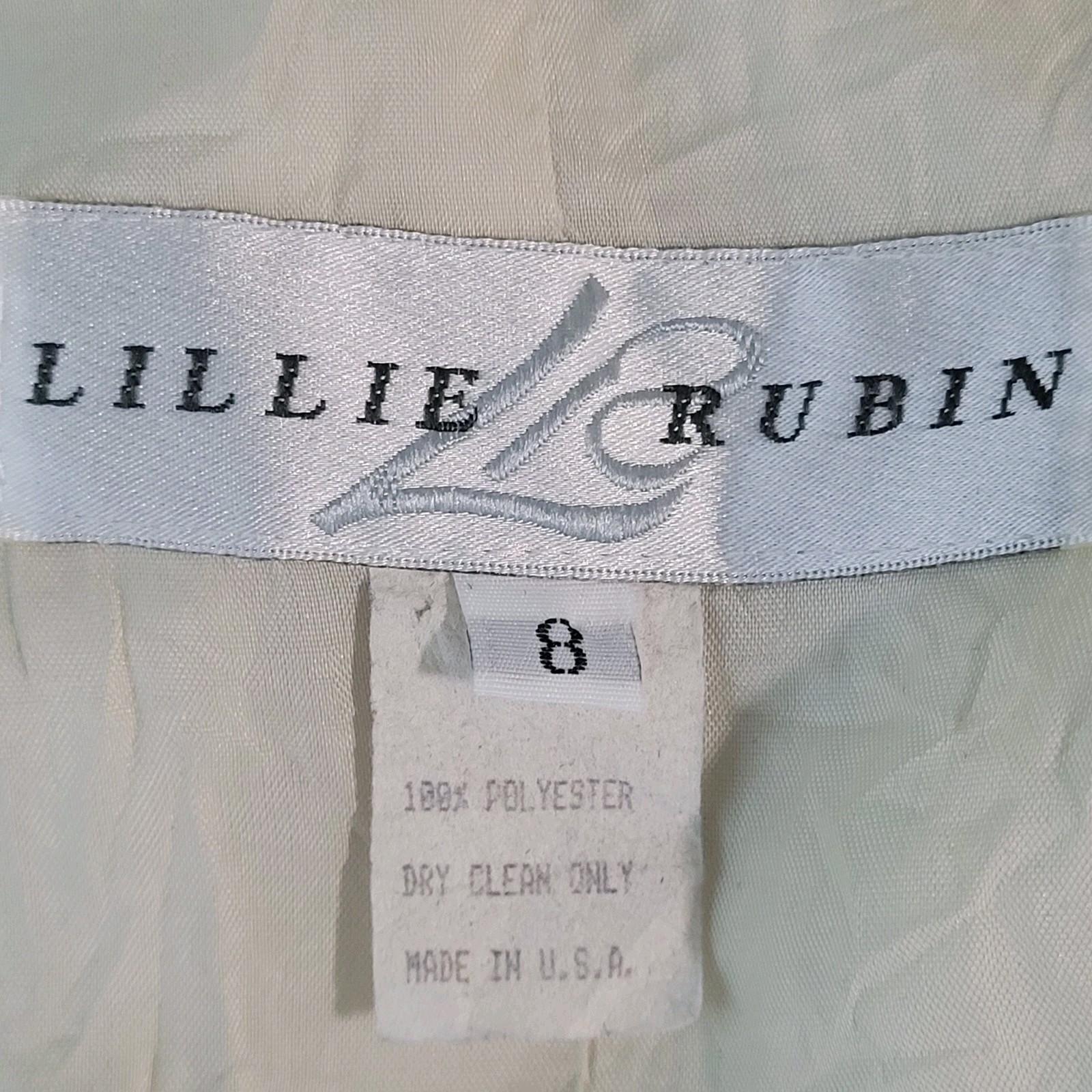 VTG Lillie Rubin Green Satin Silver Shimmer Trim Pleated Vest USA Made Size 8