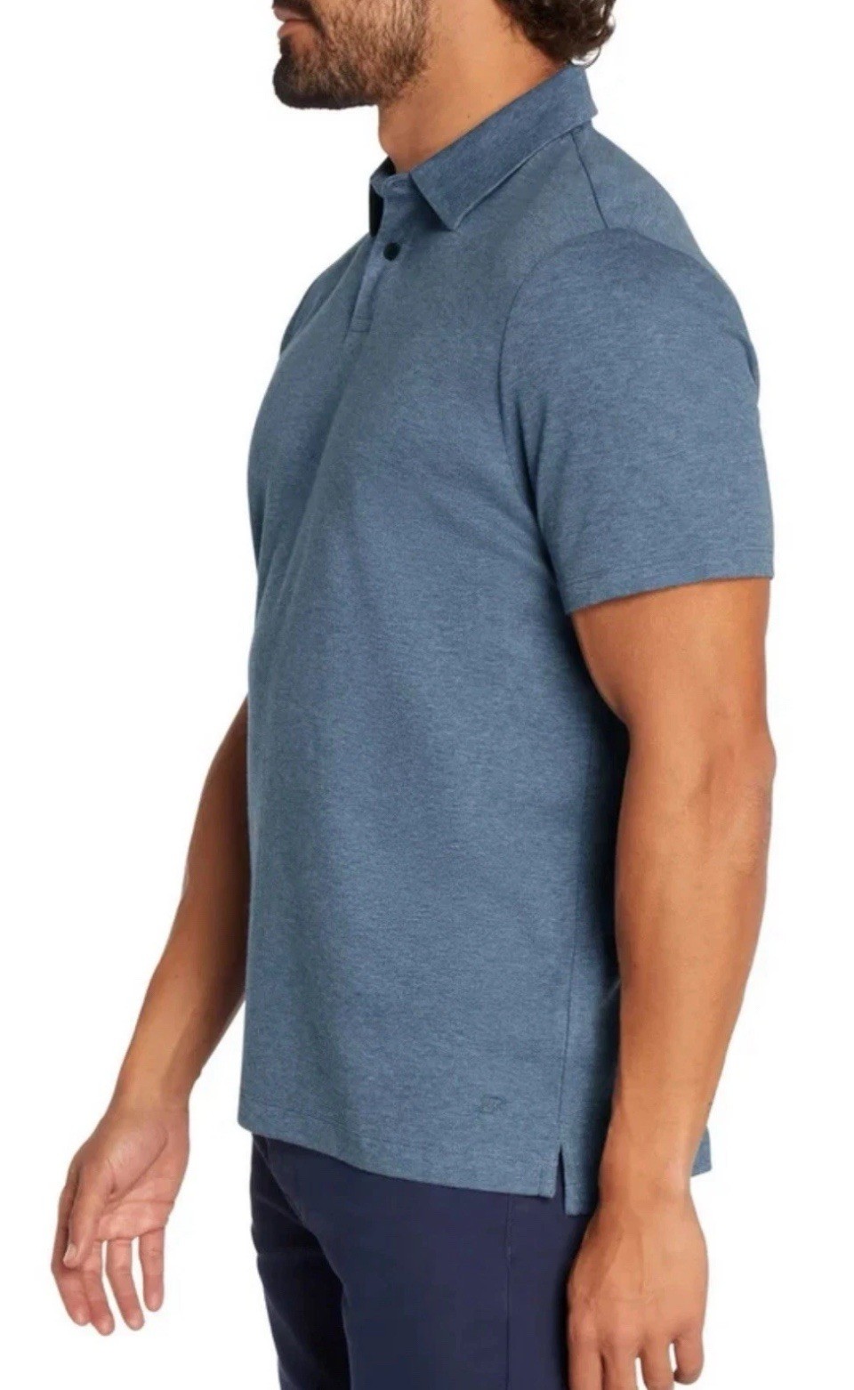 Banana Republic Luxe Touch Performance Polo Shirt, Blue, Large, Moisture Wicking