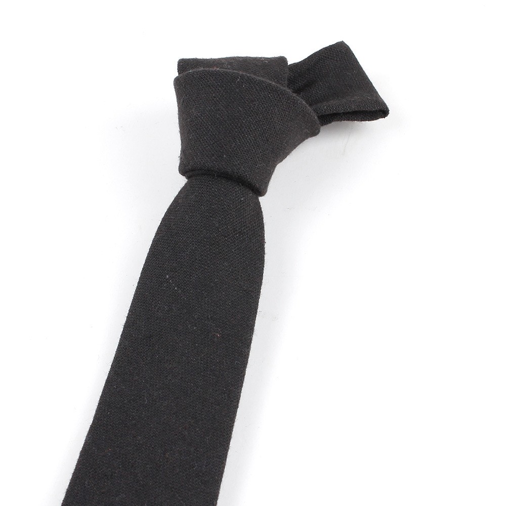 Men Solid Linen Cotton Necktie Wedding Party Business Formal 6CM Skinny Neck Tie