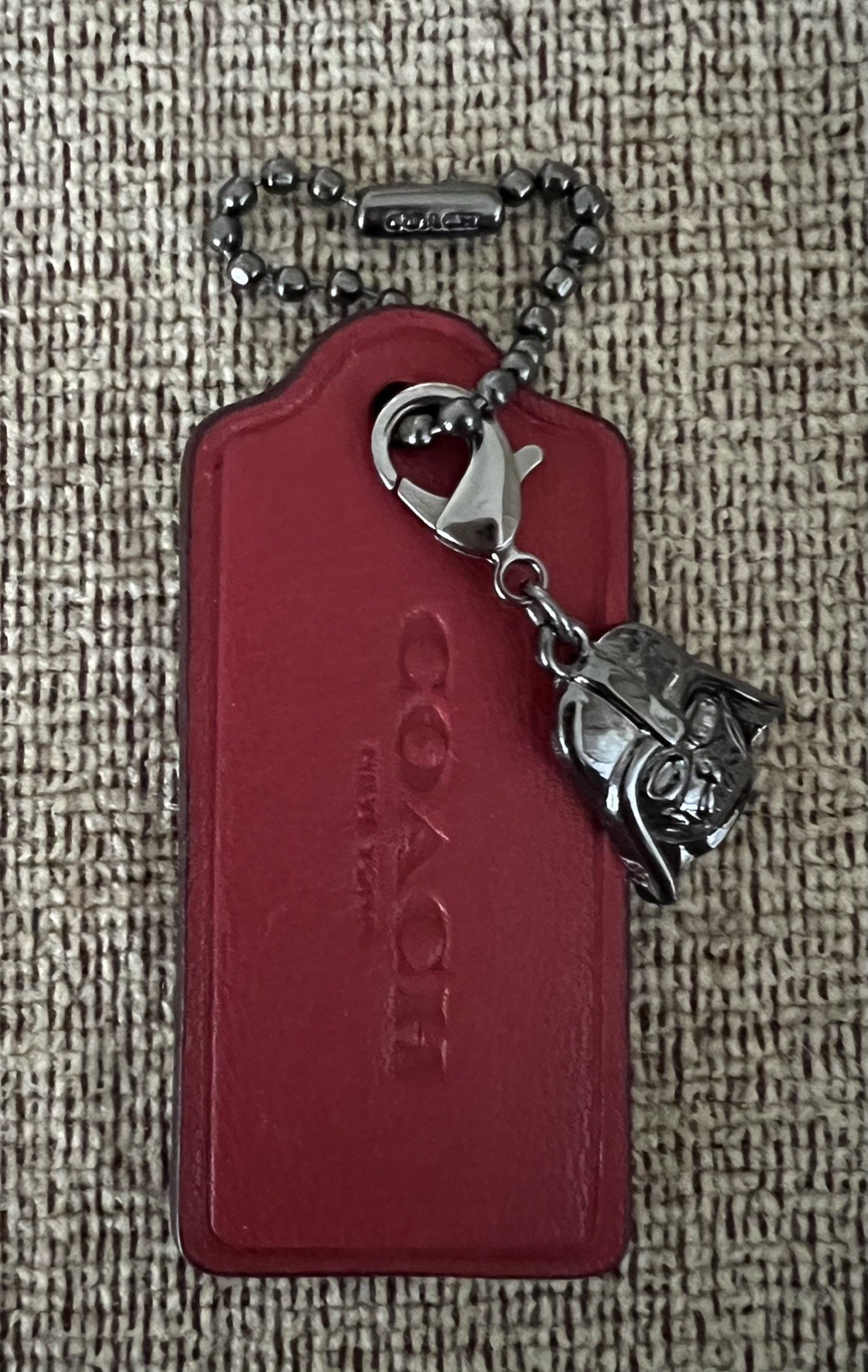 Genuine Coach 2.25” Red Leather HangTag with Star Wars Darth Vader Charm New
