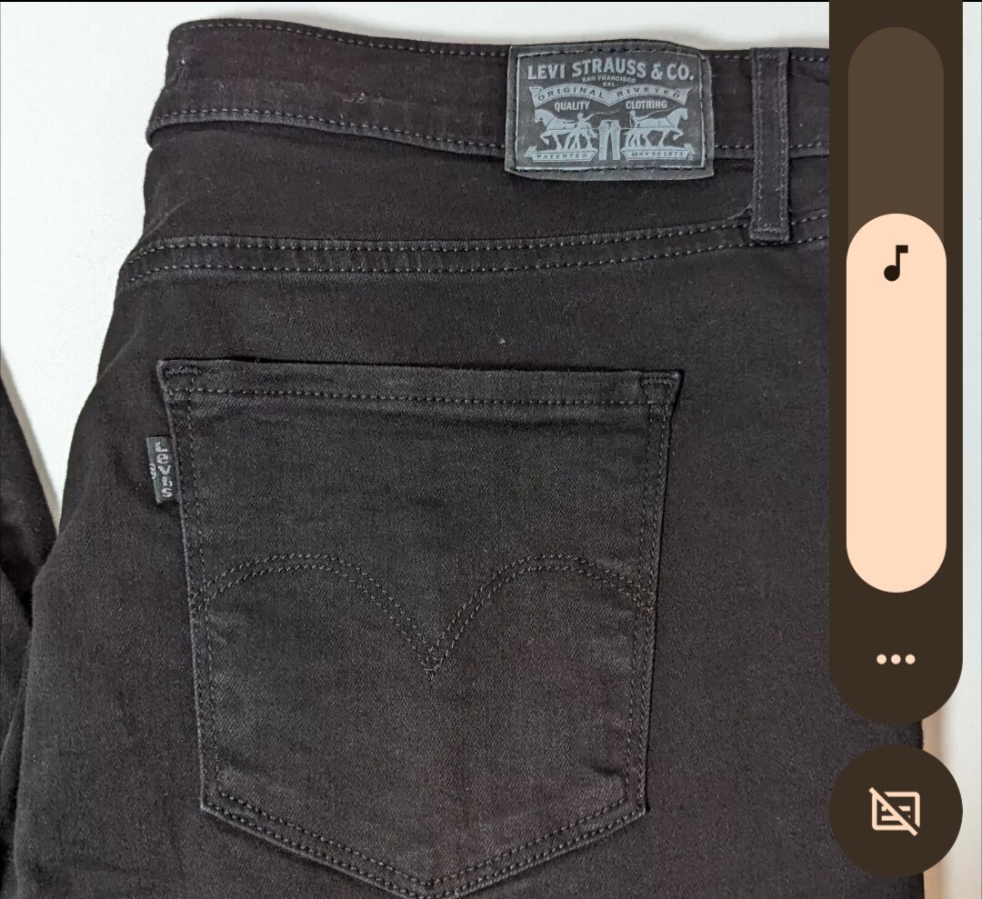 Levis 314 BlackJeans Womens 33 x 32 Shaping Straight Blackout Biker Denim