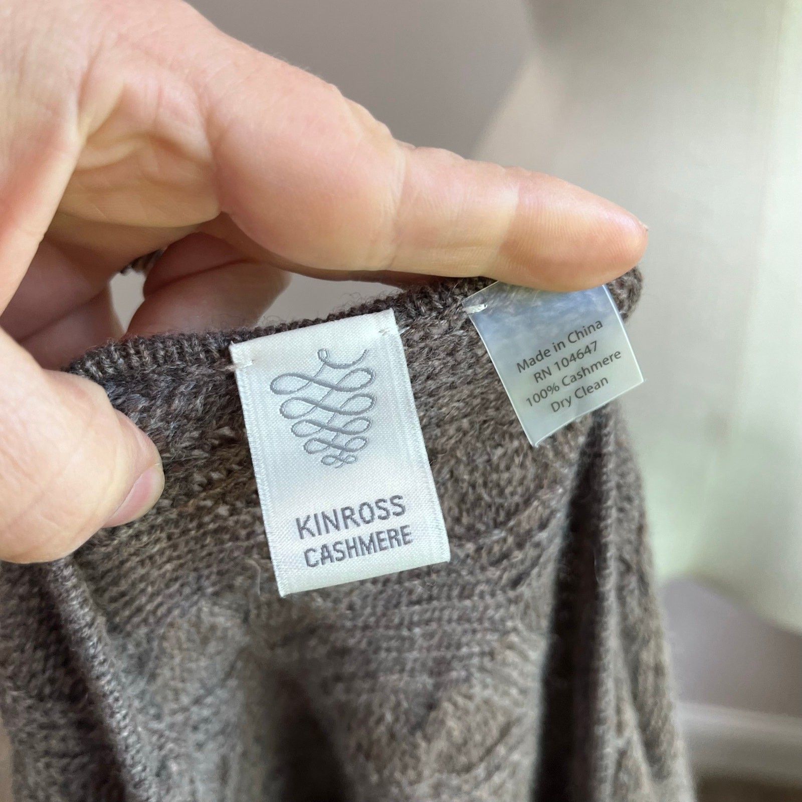 Kinross 100% Cashmere Poncho Sweater Wrap Cape Tan Mushroom Retail $395