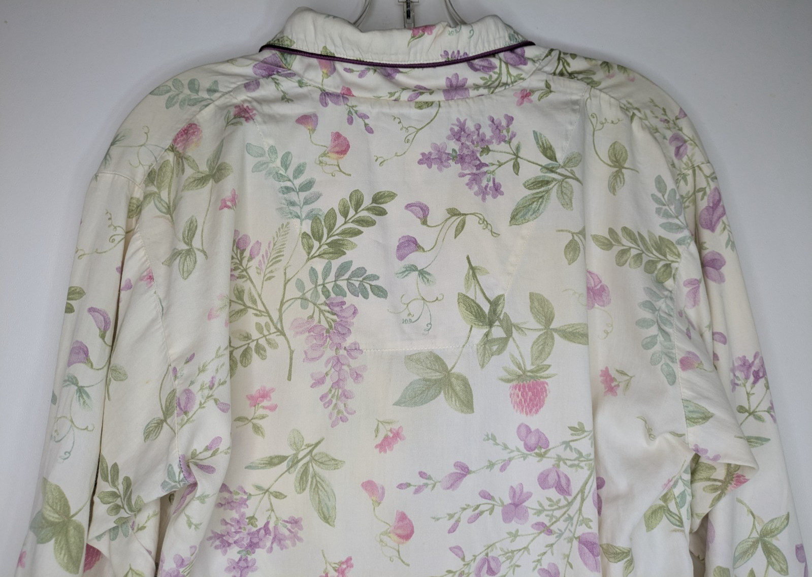 Crabtree Evelyn Pajamas Set Cotton Floral Turkiye Cream Vintage Pocket S Women’s