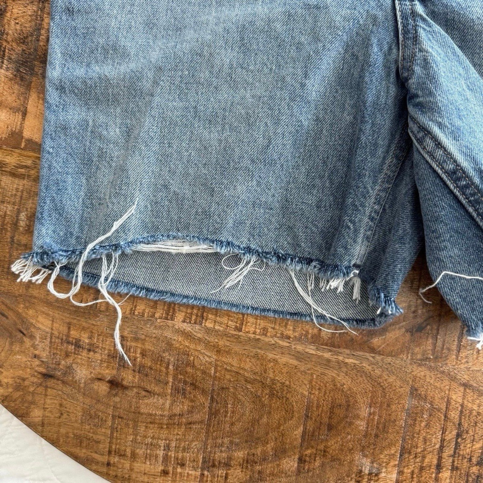 Everlane Rigid Way High Denim Jean Short High Rise Button Fly Medium Wash Sz 26