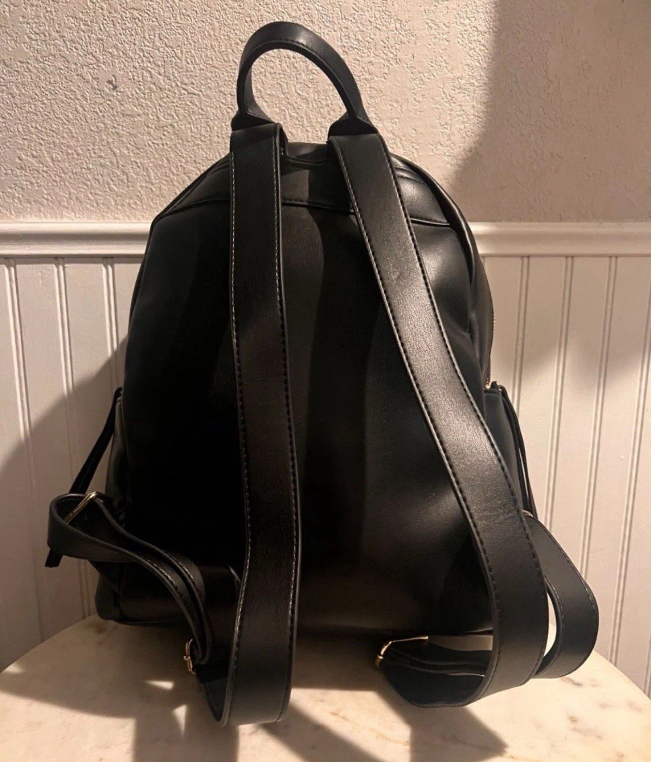 Love Moschino Black Backpack with Gold Heart Chain Borsa PuNero NEW WITH TAG