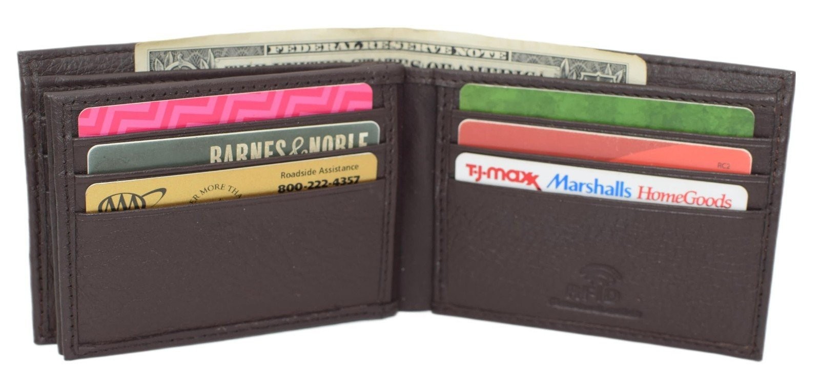 Mens Wallet RFID Genuine Leather Bifold Wallets For Men, 3 ID Windows 12 Card…