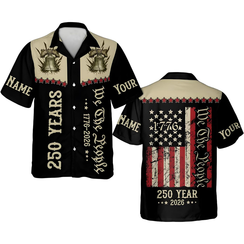 America 250th Anniversary Hawaiian Shirt, 250 Years Of Freedom Button Shirt