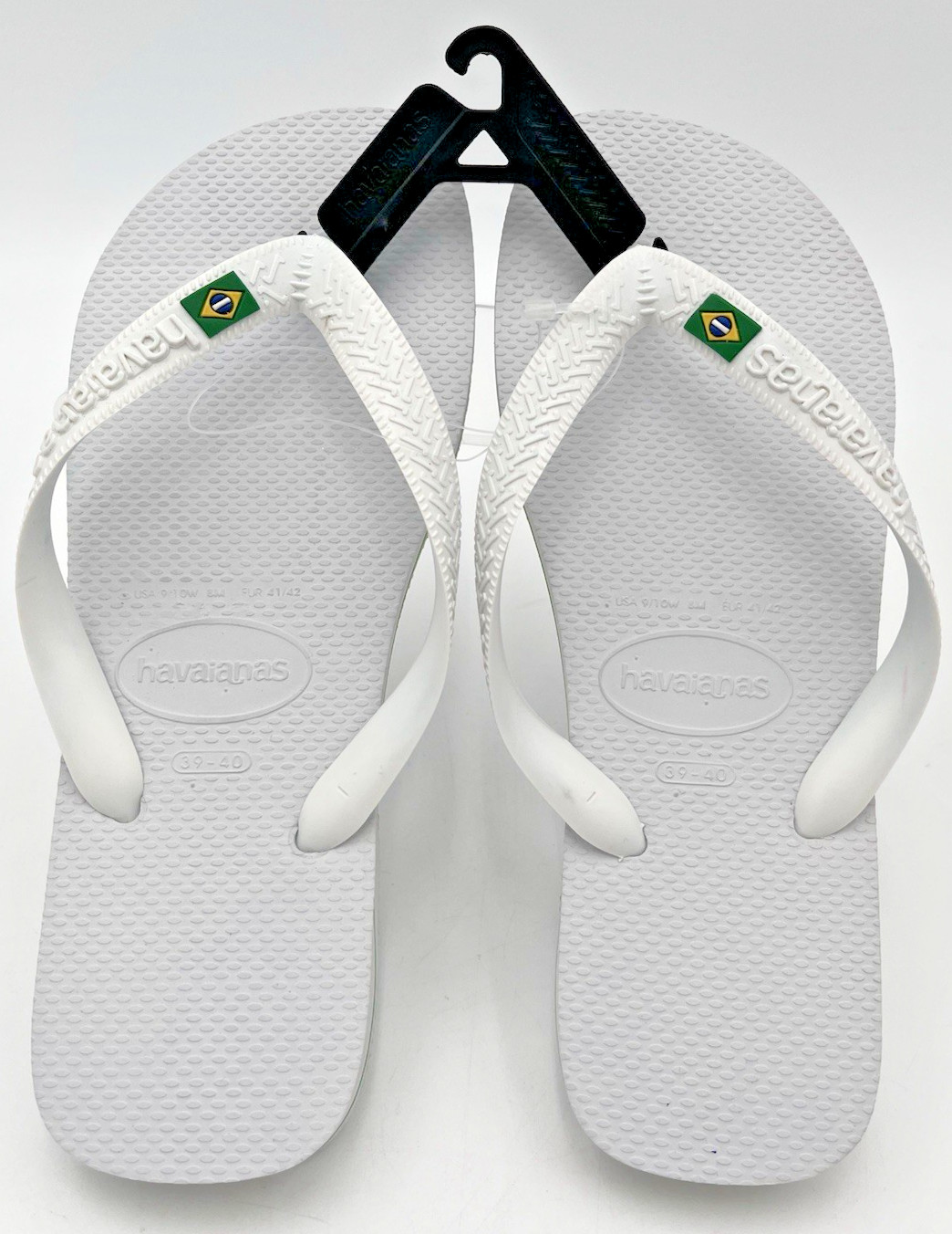 Havaianas Brasil Logo Flip Flops – White – US Men’s 8 /Women’s 9/10 – NEW