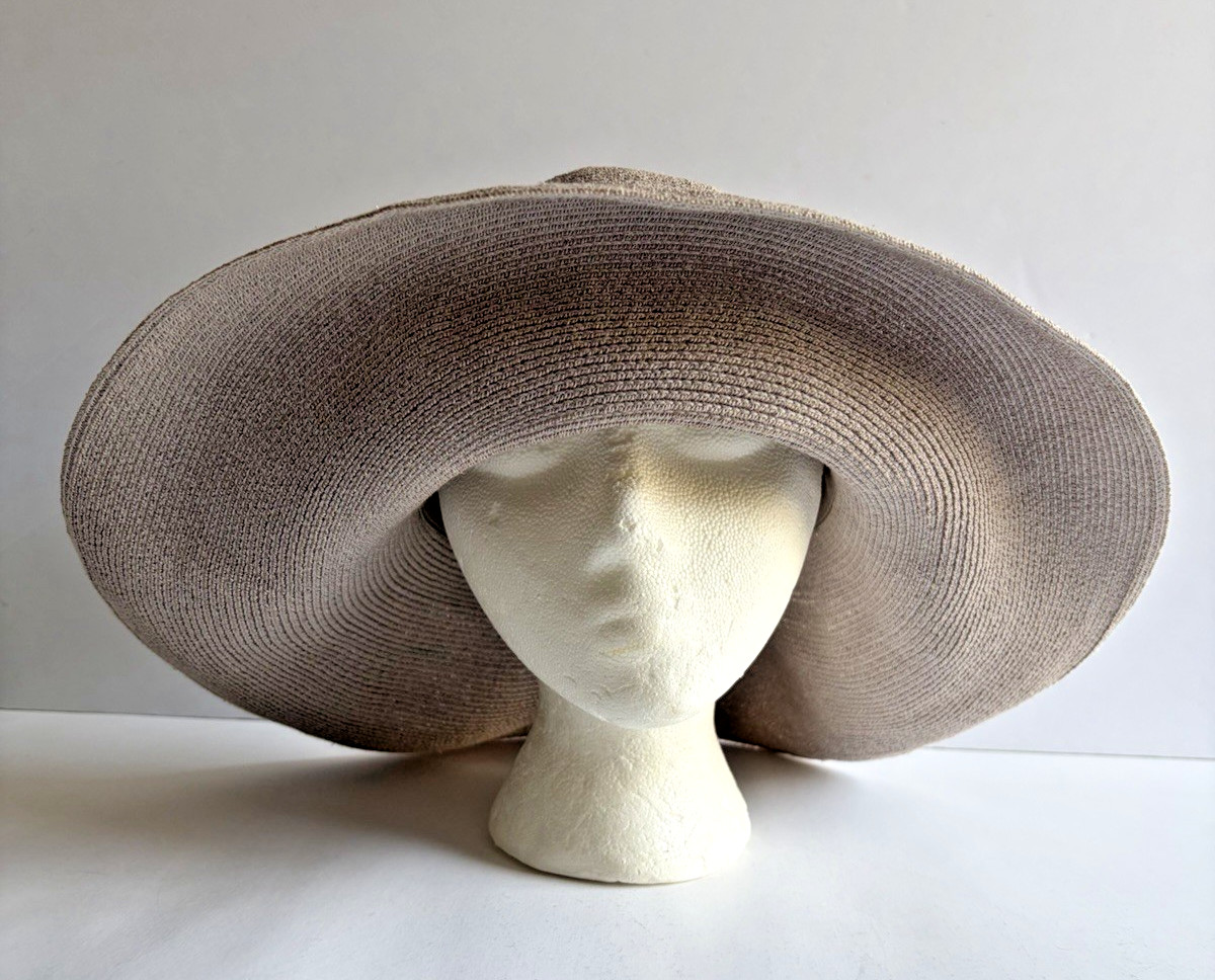 Grevi Sun Hat Wide Brim Manila Hemp Made in Italy Beautiful EUC