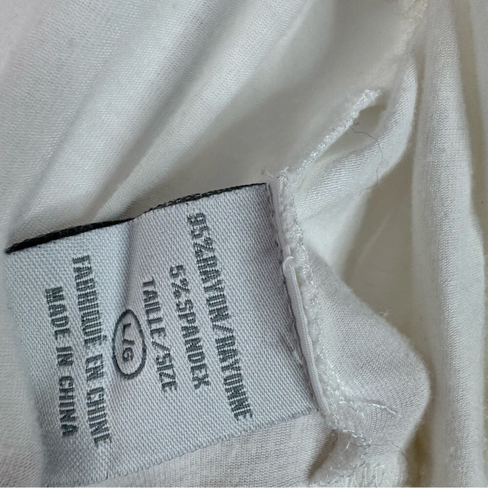 Suzy Shier cardigan shrug tshirt crochet hem bottom cream White Knit Cardigan