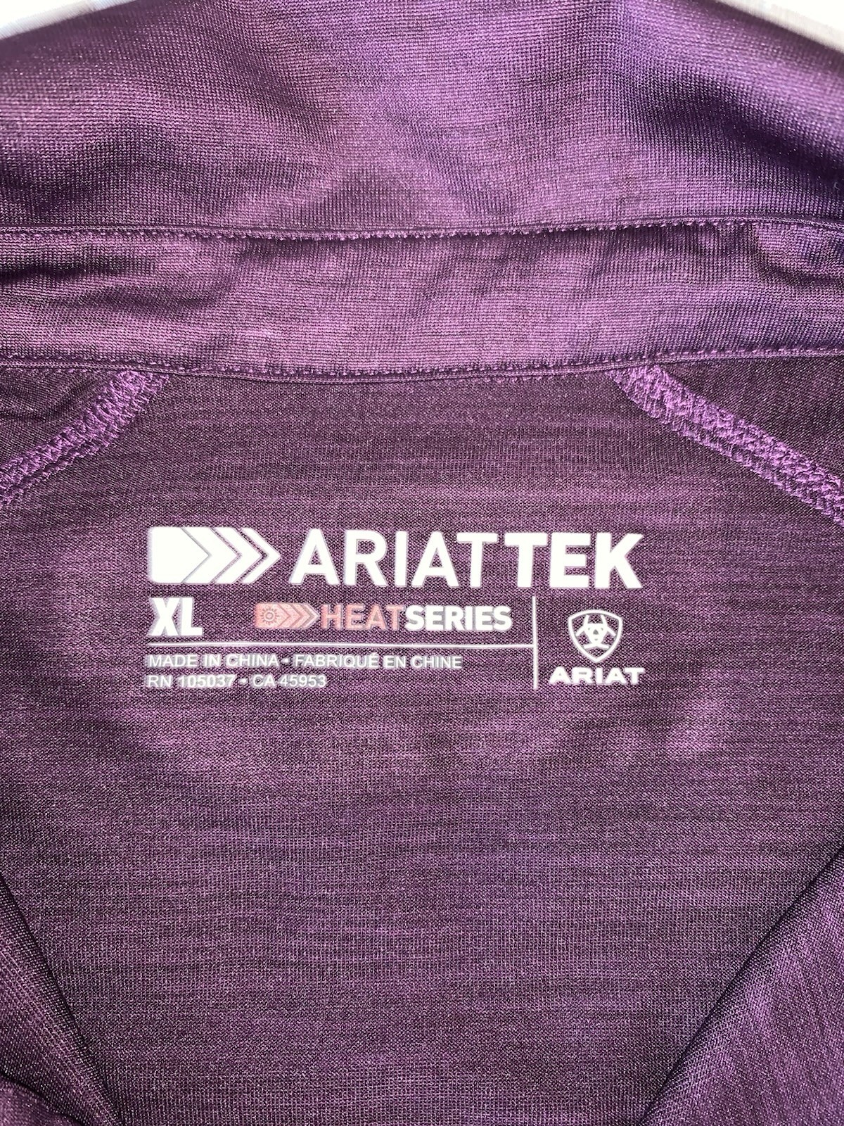 ARIAT TEK Heat Series Mens Large Burgandy Short Sleeve Polo Shirt