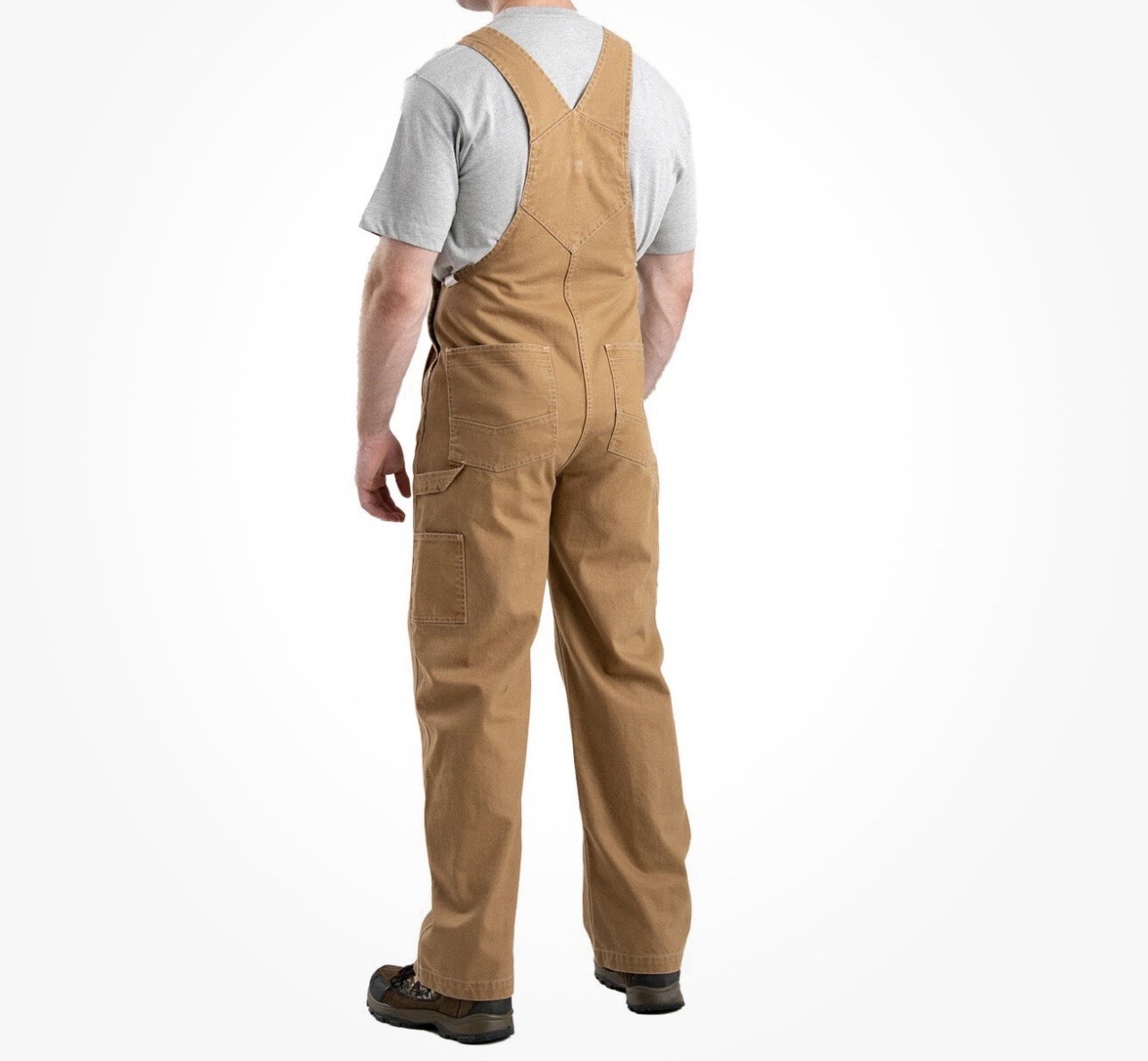 Berne Mens Vintage Washed Brown Duck 100% Cotton Bib Overall