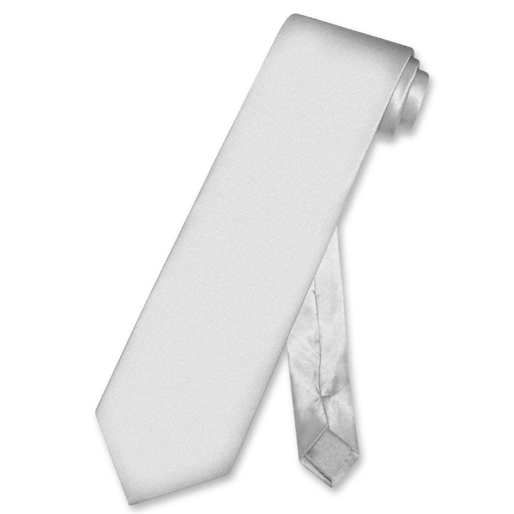 Biagio 100% SILK NeckTie EXTRA LONG Solid SILVER GREY Color Mens XL Neck Tie
