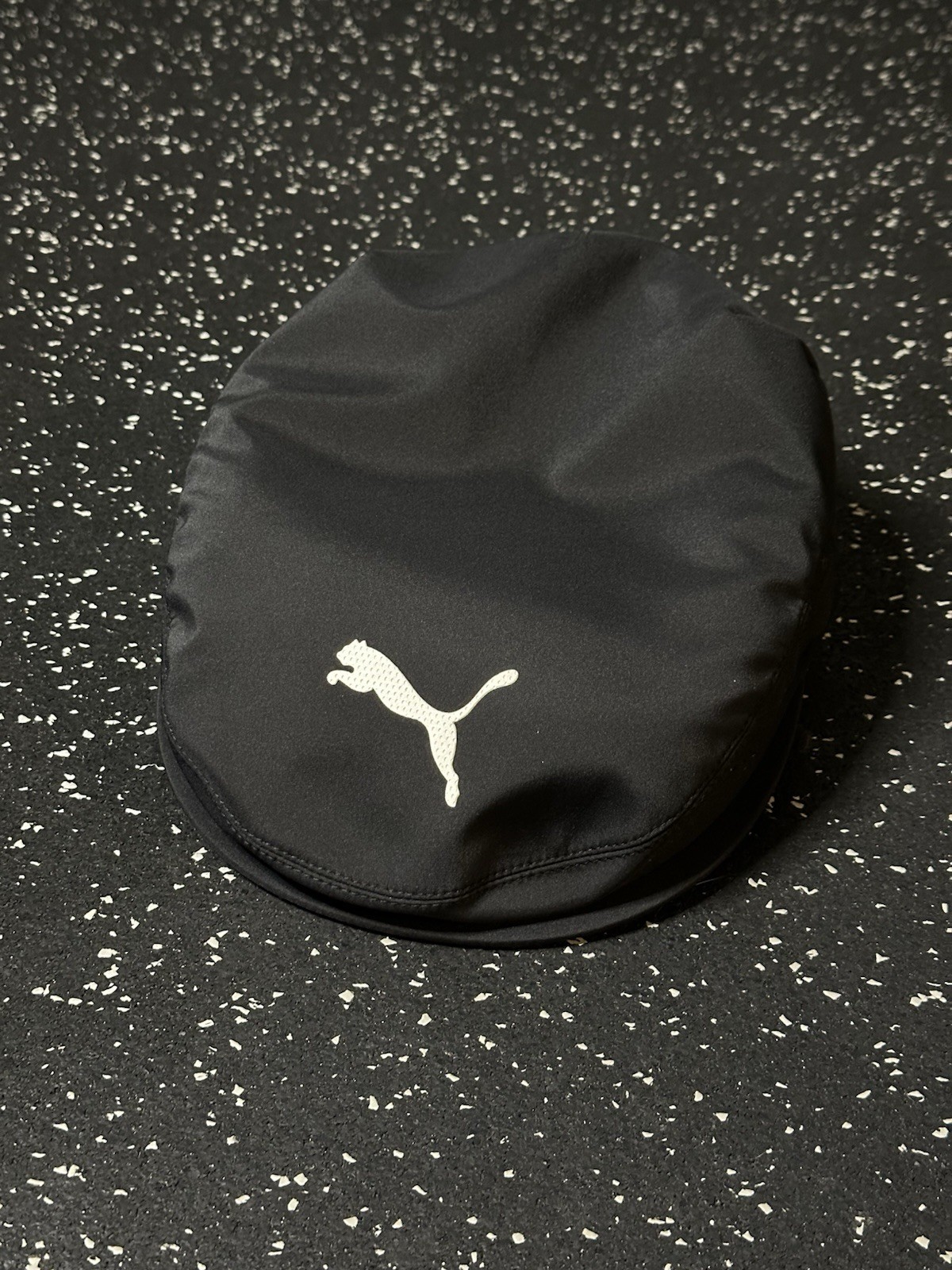Puma Tour Driver Cap Cobra Cabbie Newsboy Hat Black Flex Fit S/M Bryson