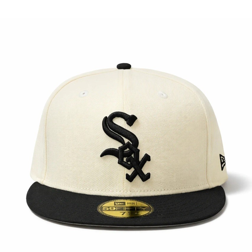 New Era 59Fifty Basic Chrome/Black Chicago White Sox Gray UV – NWT – 7 3/4
