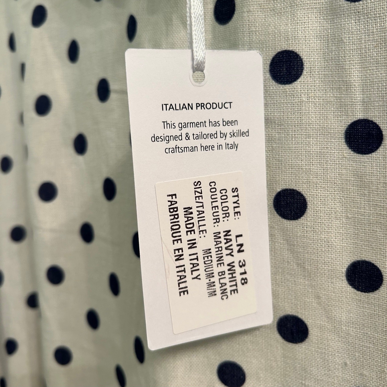 Le Ragazze Italian Linen Blend Polka Dot Dress – size M