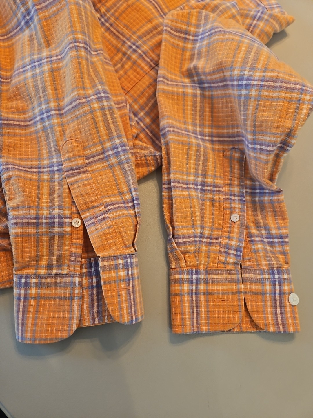 Duck Head Classic Oxford 100% Cotton Orange Plaid Button Down Shirt Men’s Size L
