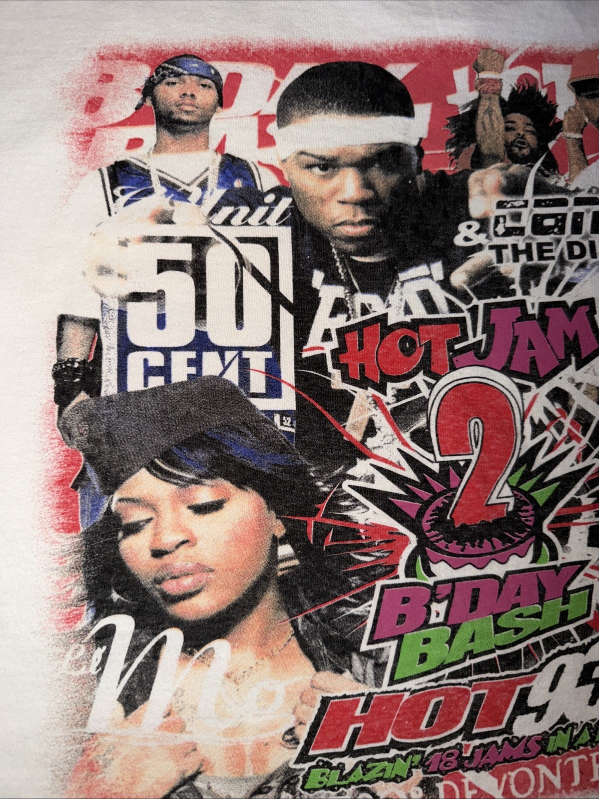 Hot Jam 2 Hot 93.7 2003 Concert Shirt 50 Cent Lil Kim Double Sided Rap Tee XL