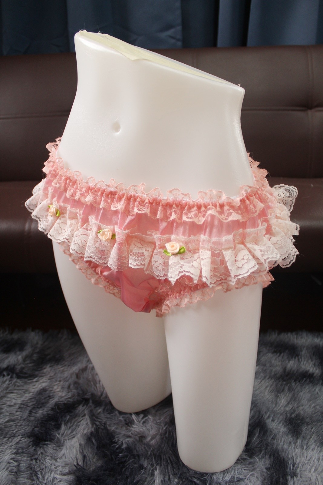 #A150 3XL/ElasticW.26-48″ Vintage Style Orange Nylon Bikini Panties Knickers