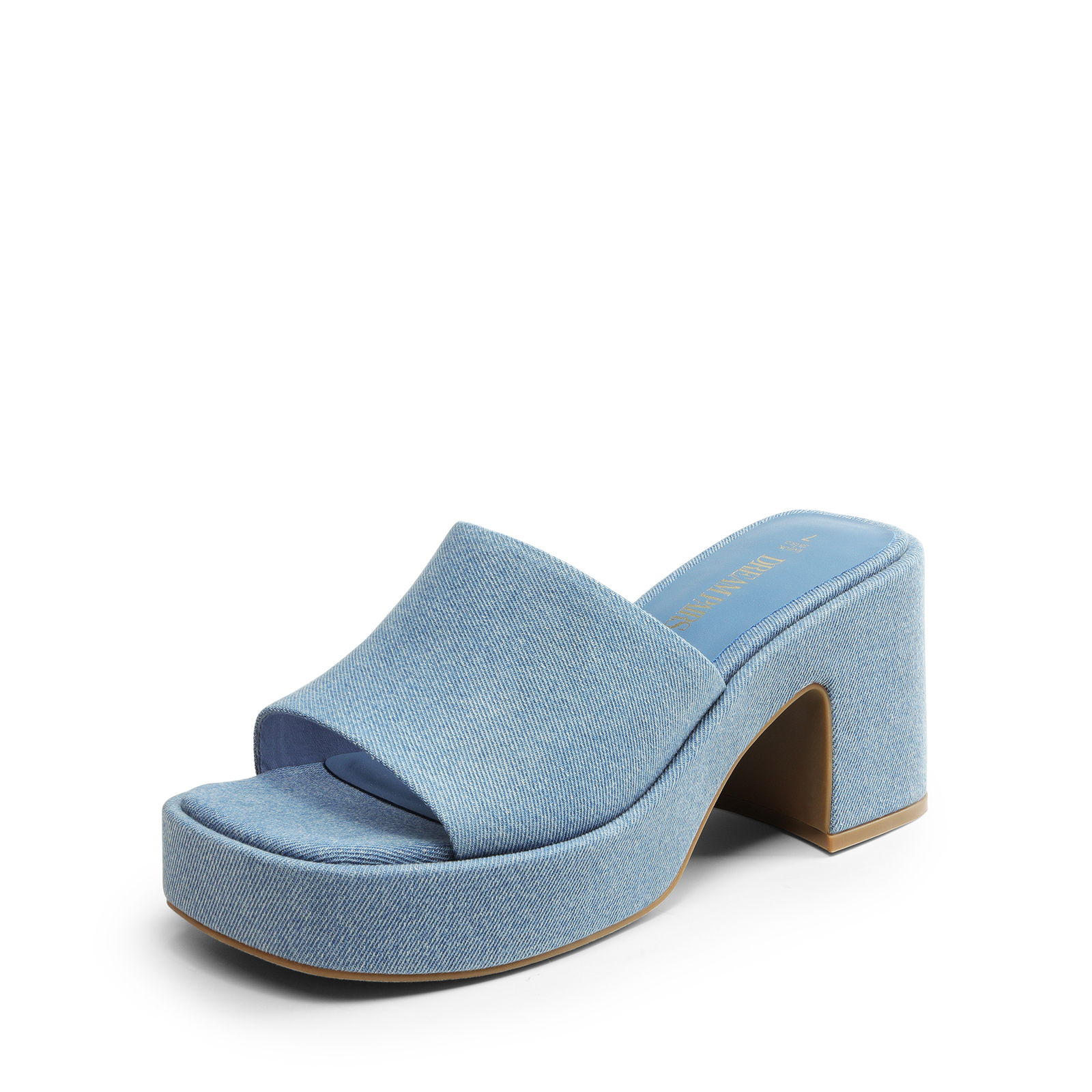 Women’s Stylish Y2K Open Square Toe Heel Sandals with Chunky Platform Slip-on US