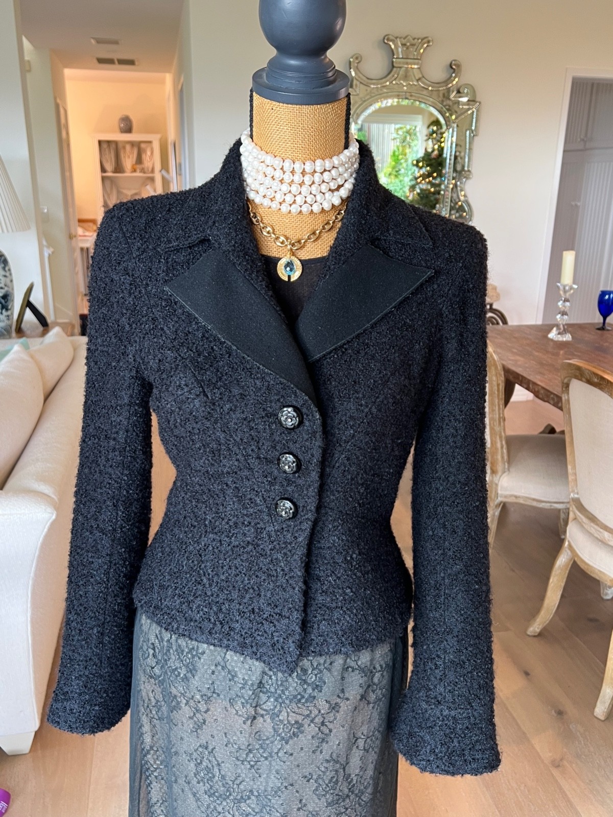 Authentic Chanel Little Black Jacket P36756W04386 Jacket #241-004-024-6623